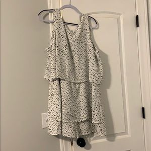 White romper with Black polka dots!